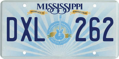 MS license plate DXL262