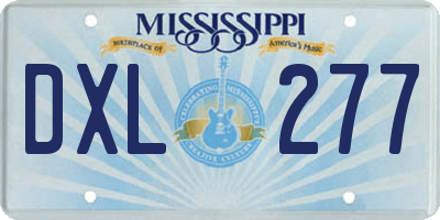 MS license plate DXL277