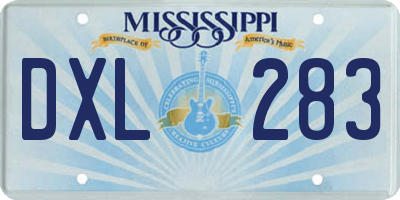 MS license plate DXL283