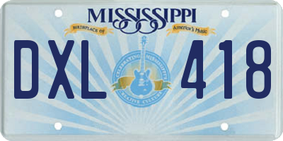 MS license plate DXL418