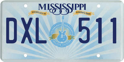 MS license plate DXL511
