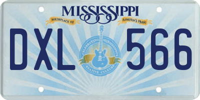 MS license plate DXL566