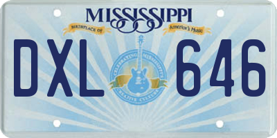 MS license plate DXL646