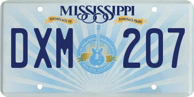 MS license plate DXM207