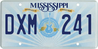 MS license plate DXM241