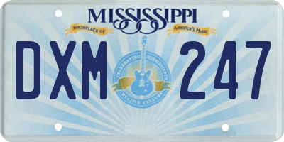 MS license plate DXM247