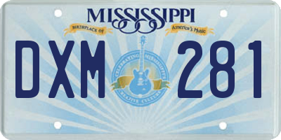MS license plate DXM281