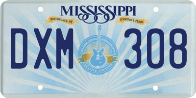 MS license plate DXM308