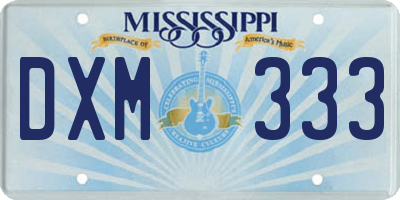 MS license plate DXM333