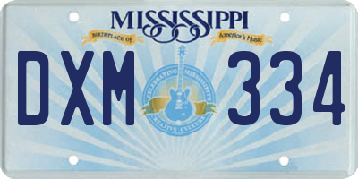 MS license plate DXM334