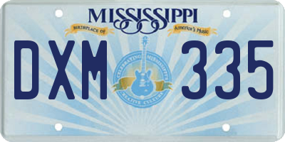 MS license plate DXM335