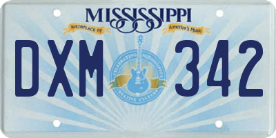 MS license plate DXM342