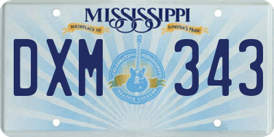 MS license plate DXM343