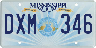 MS license plate DXM346