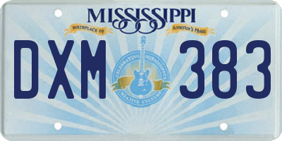 MS license plate DXM383
