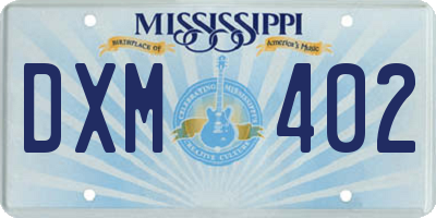 MS license plate DXM402