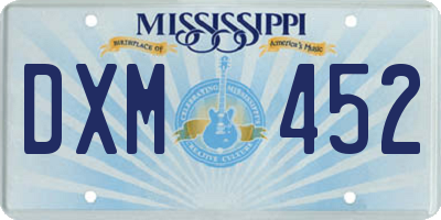 MS license plate DXM452