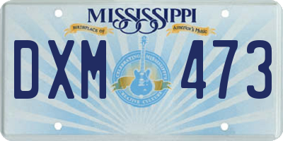 MS license plate DXM473