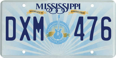MS license plate DXM476