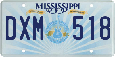 MS license plate DXM518