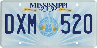 MS license plate DXM520