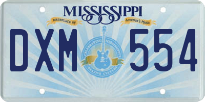 MS license plate DXM554