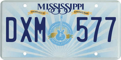 MS license plate DXM577