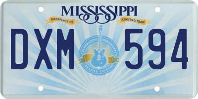 MS license plate DXM594