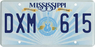 MS license plate DXM615