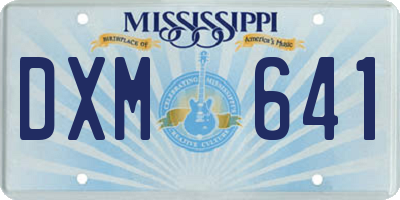 MS license plate DXM641