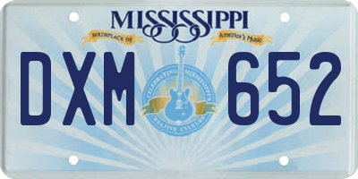 MS license plate DXM652