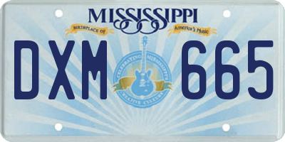 MS license plate DXM665