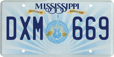 MS license plate DXM669
