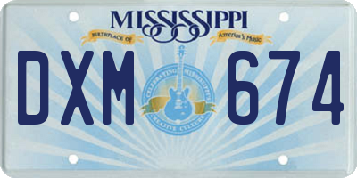 MS license plate DXM674