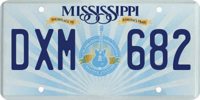 MS license plate DXM682