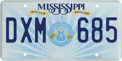 MS license plate DXM685