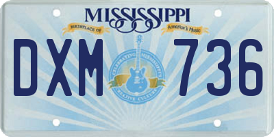 MS license plate DXM736
