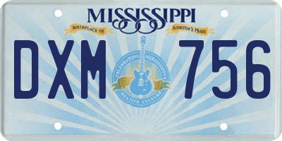 MS license plate DXM756
