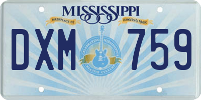 MS license plate DXM759