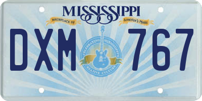 MS license plate DXM767