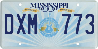 MS license plate DXM773