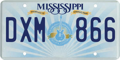 MS license plate DXM866