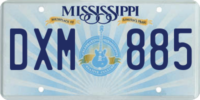 MS license plate DXM885