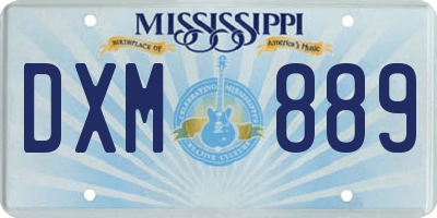MS license plate DXM889