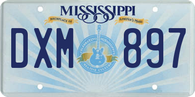 MS license plate DXM897