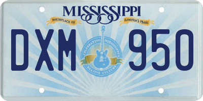 MS license plate DXM950
