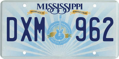 MS license plate DXM962