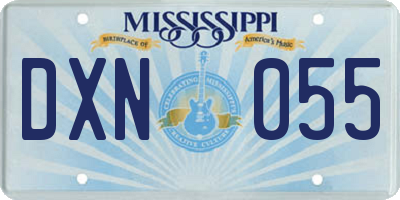 MS license plate DXN055