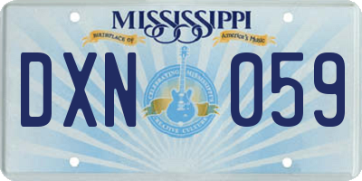 MS license plate DXN059