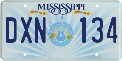 MS license plate DXN134